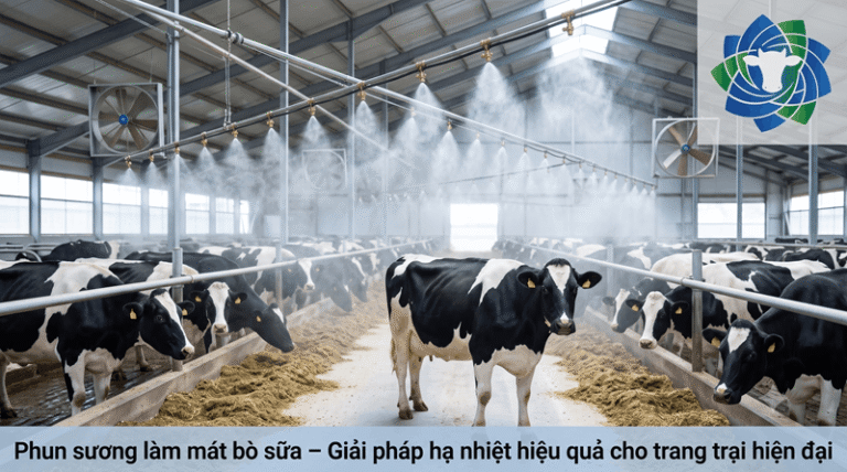 Phun sương làm mát bò sữa – Giải pháp hạ nhiệt hiệu quả cho trang trại hiện đại