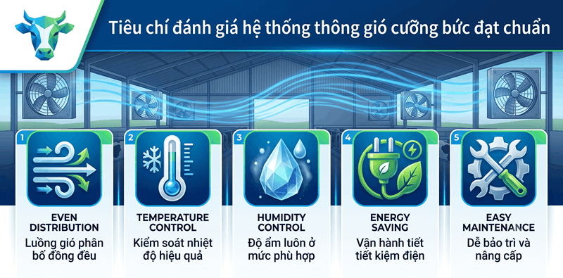 Tiêu chí đánh giá hệ thống thông gió cưỡng bức đạt chuẩn